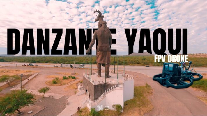 monumento al danzante yaqui con fpv drone Desde Arriba Drones sonora mexico