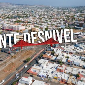 puente desnivel hermosillo desde arriba drones